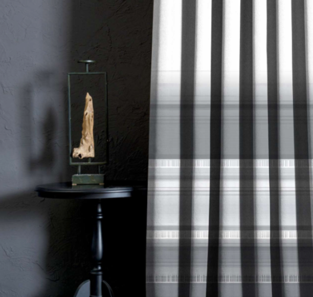 Designer curtains -  Monochrome Striped Curtain with Sleek Gradient Effect