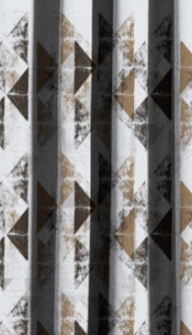 Designer curtains - Contemporary Grey Curtain with Bold Geometric Embellishments