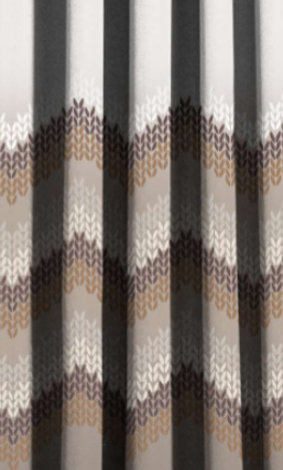 Designer curtains - Chevron Patterned Curtain Earth Tone Elegance