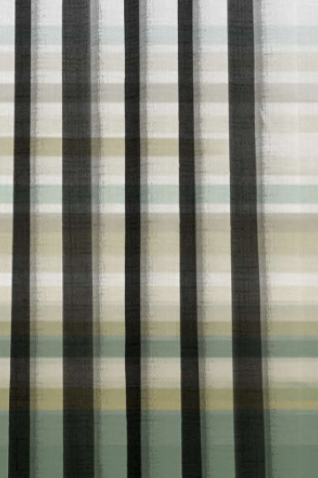 Designer curtains -  Green Gradient Curtain with Striped Accent