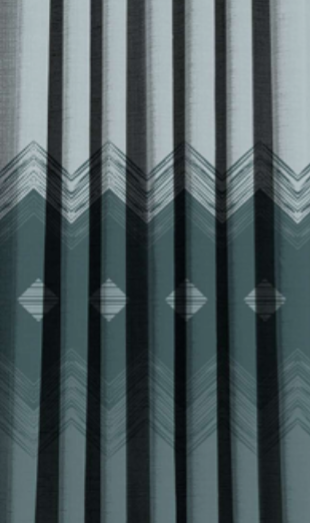 Designer curtains -  Modern Teal Curtain with Bold Geometric Accents