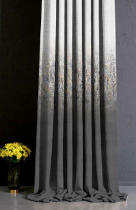 Designer curtains - Elegant Gray Curtain with Subtle Intricate Patterns