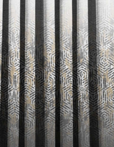 Designer curtains - Elegant Gray Curtain with Subtle Intricate Patterns