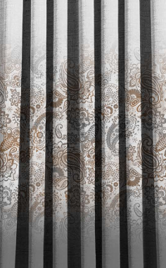 Designer curtains - Elegant Ombre Patterned Curtain with Floral Top Design