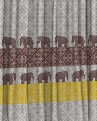 Designer curtains - Ethnic Elephant Motif Curtains with Geometric Pattern