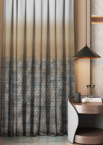 Designer curtains - Textured Ombre Curtains with Geometric Patterns