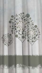 Designer curtains - Contemporary Tree Motif Curtains in Soothing Gray