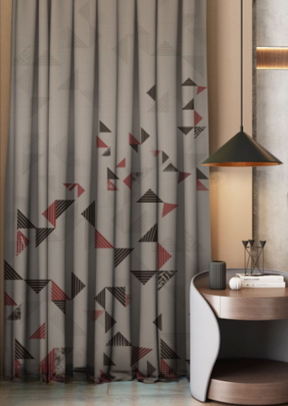 Designer curtains - Geometric Accent Curtains with Bold Triangle Patterns