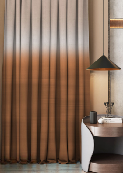 Designer curtains - Warm Brown Ombre Curtains with Minimalist design