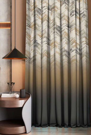 Designer curtains -  Chevron Pattern Gradient Curtains