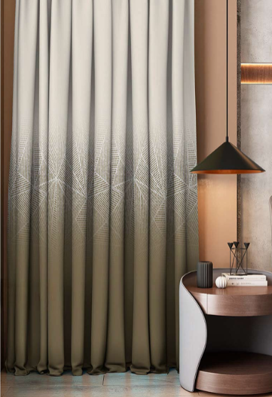 Designer curtains - &quot;Beige Geometric Ombre Curtains&quot;