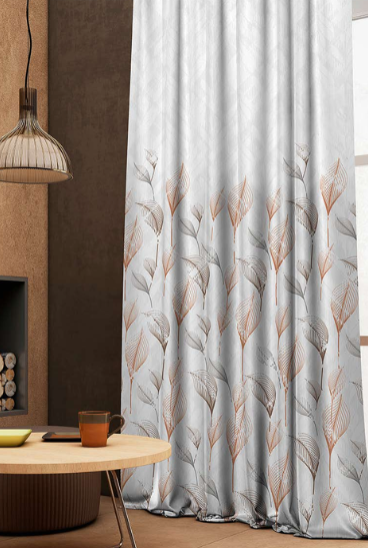 Designer curtains - &quot;Silver Leaf Embossed Curtains&quot;