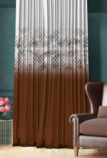 Designer curtains - &quot;Bronze Ombre Geometric Curtains&quot;