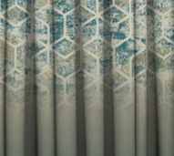 Designer curtains - Teal Geometric Ombre Curtains