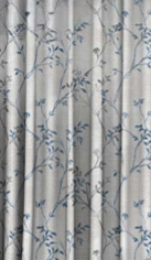 Designer curtains - &quot;Floral Blue Embroidered Ombre Curtains&quot;