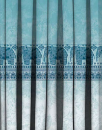 Designer curtains -  &quot;Turquoise Elephant Motif Ombre Curtains&quot;