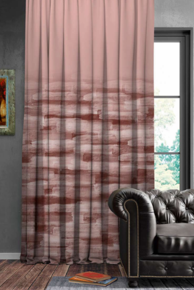 Designer curtains -  &quot;Blush Pink Watercolor Striped Curtains&quot;