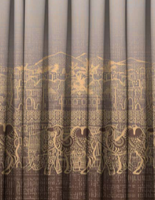 Designer curtains - &quot;Vintage Brown Ethnic Elephant Motif Curtains&quot;