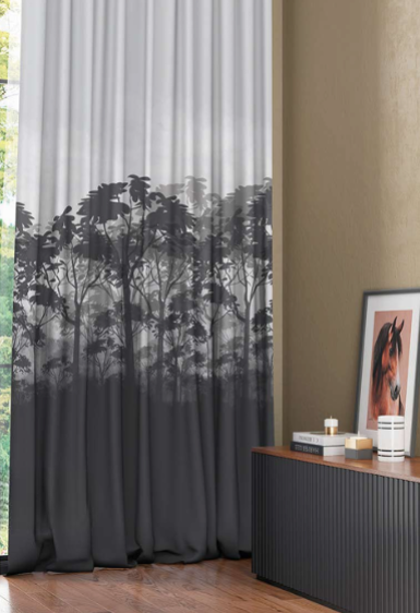 Designer curtains - Black Forest Silhouette