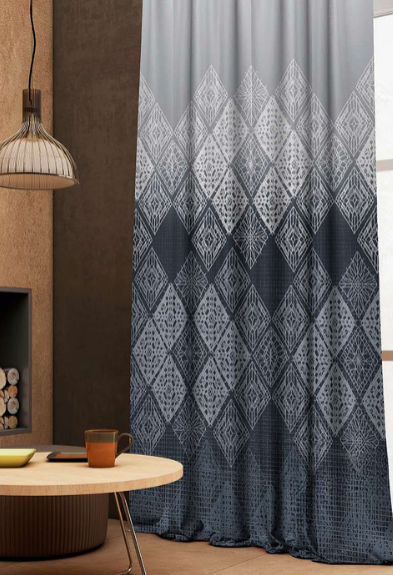 Designer curtains -  Geometric Elegance Sheer Curtains