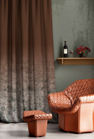 Designer curtains -  Warm Earth Ombre Patterned Curtains