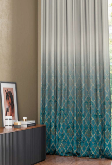 Designer curtains -  Regal Teal Ombre Curtains