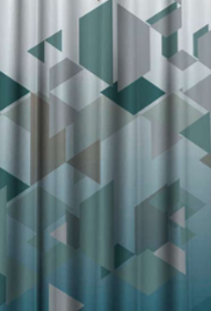 Designer curtains -  Modern Geometric Teal and Grey Curtain