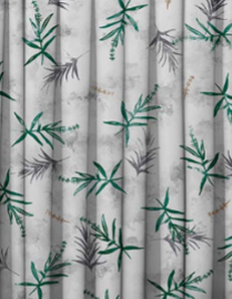 Designer curtains - Tropical Leaf Print White Curtains