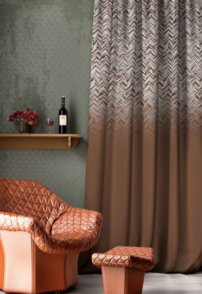 Designer curtains - Subtle Botanical Grey Gradient Curtains