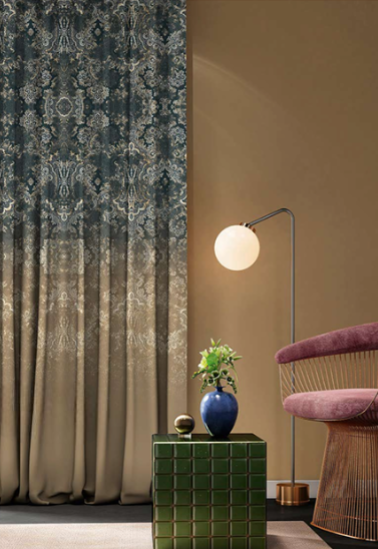 Designer curtains - Luxurious Baroque Pattern Gradient Curtains