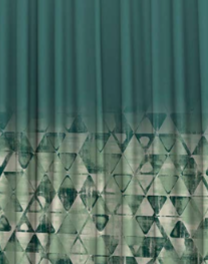 Designer curtains -  Geometric Green Gradient Curtains