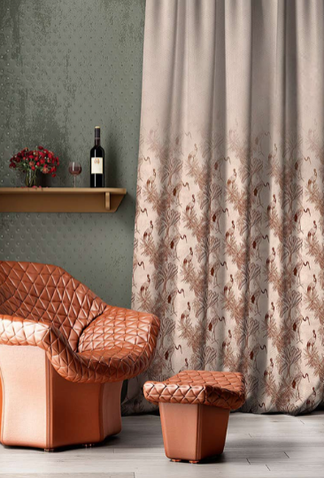 Designer curtains - Luxe Flamingo Embroidery Curtains