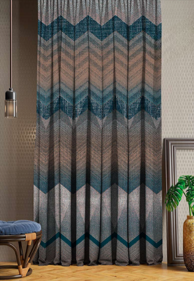 Designer curtains - Chevron Waves Textured Curtains