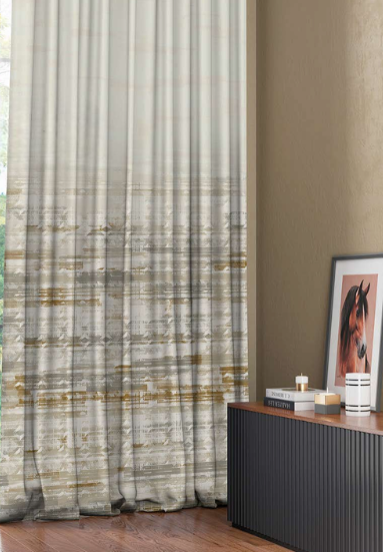 Designer curtains -  Subtle Strata Beige Curtains