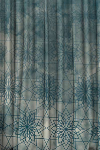 Designer curtains - Blue Ombre Curtains with Intricate Geometric Pattern