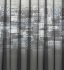 Designer curtains - Gray Ombre Curtains with Abstract Urban Design