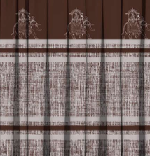 Designer curtains - Brown and Beige Curtains with Classic Embroidery and Striped Pattern