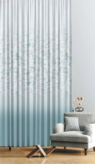 Designer curtains - Tranquil Blue Gradient Sheer Curtains