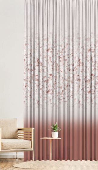 Designer curtains - Rosewood Gradient Sheer Curtains