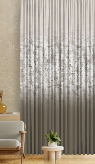 Designer curtains - Ash Silver Sheer Gradient Curtains