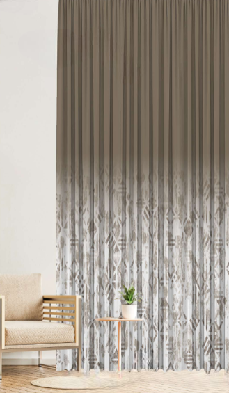 Designer curtains -  Tribal Ash Gradient Sheer Curtains