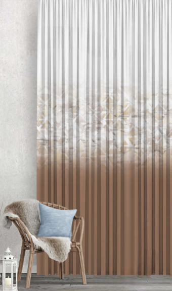 Designer curtains - Geometric Sandstone Gradient Sheer Curtains