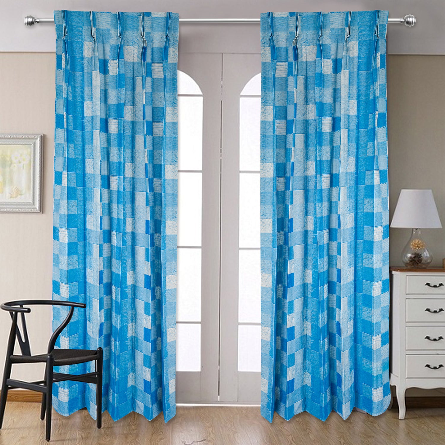 Soothing Geometric Cotton Drapes