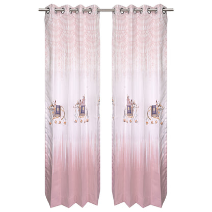 Premium Printed Fabric Curtain -  Majestic Elephants