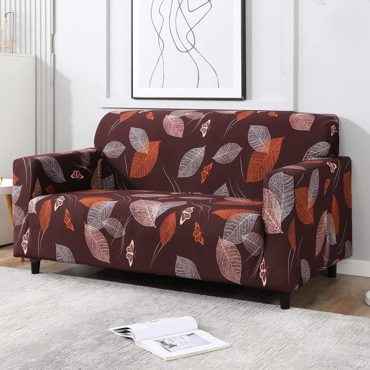 Autumn Breeze Leaf Pattern Sofa cover (3+1+1 seater)