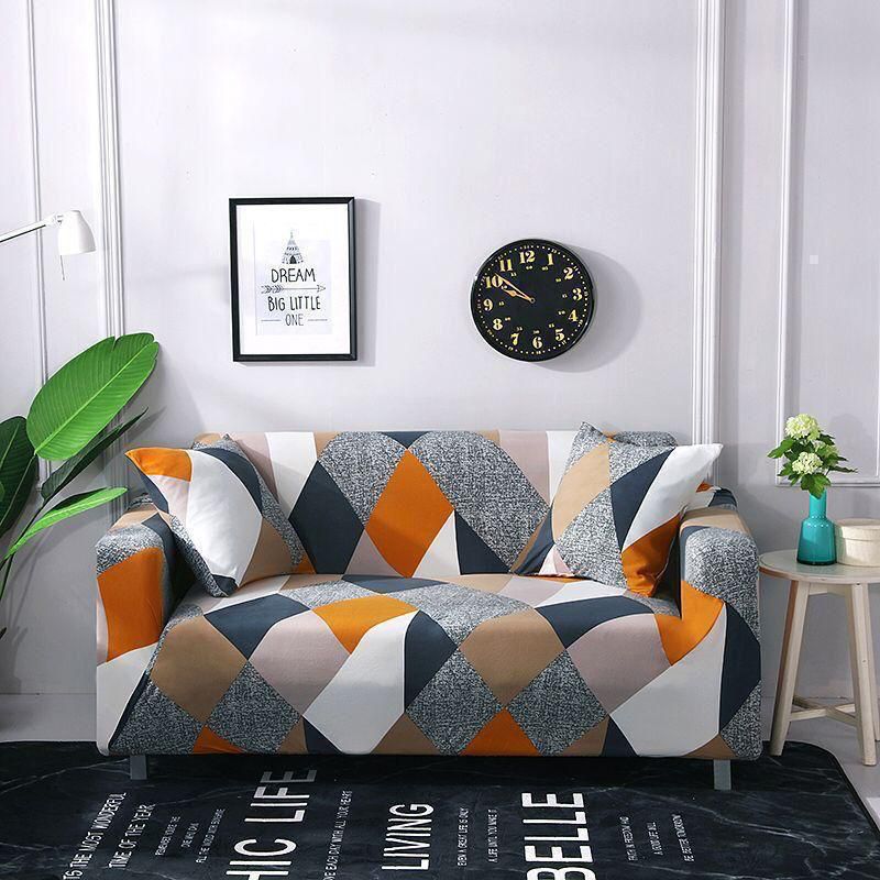 Modern Geometric Sofa Cover- (3+1+1 Seater)