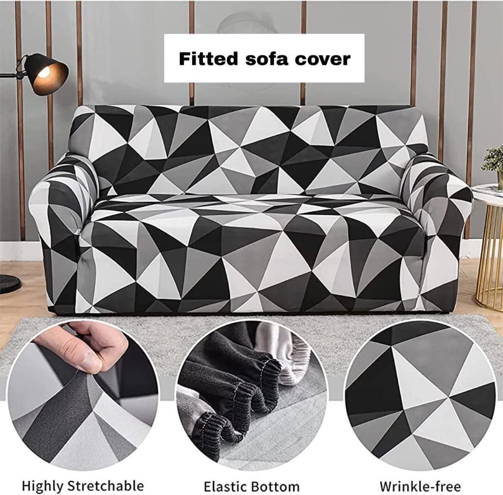 Geometric Sofa Cover (3+1+1 seater)