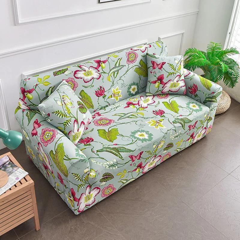 Tropical Bloom Vibrant Floral Sofa Cover (3+1+1 Seater)