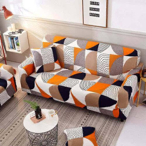 Bold Geometric Sofa Cover (3+1+1 seater)